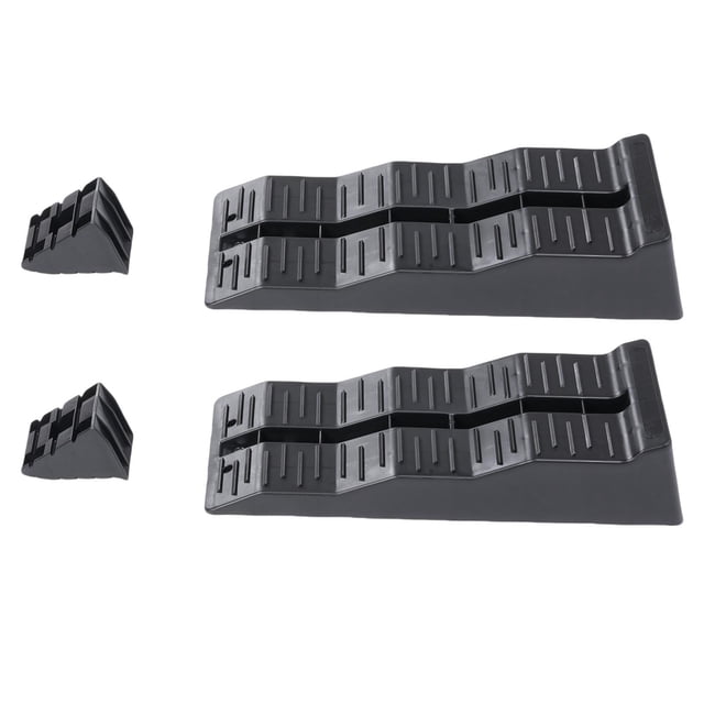 2 Rampes de Nivellement pour VR, 3 Marches Blocs de Nivellement avec Cales pour Roues pour Sol Inégal, Capacité de Charge 11000LBS pour Camping-Cars, VR, Remorque de Voyage, SUV