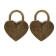 thumbnail image 1 of Mini Lock, 2Pcs Vintage Small Metal Heart Shaped  With Key For Jewelry Storage Box Diary Book 30x39mm, 1 of 8