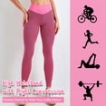 thumbnail image 5 of Biekopu Women Solid Color Yoga Trousers, Butt Lifting High Waist Long Pants, 5 of 8