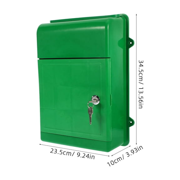 RENACLIPY Green Wall Mount Locking Mailbox with Weatherproof Design, Outdoor Key Mail Storage Box