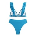 thumbnail image 5 of Swimsuits for Big Busted Women Under 20$ - Sky Blue Ruffle Bikini Hontri Women's Bikini Set with Ruffles And High Waist Sexy Two Piece Swimsuit Swimwear, 5 of 9