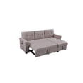thumbnail image 2 of Lilola Home Nathan Dark Gray Reversible Sleeper Sectional Sofa with Storage Chaise, USB Charging Ports and Pocket-Color:Light Grey, 2 of 6