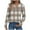 #289-Khaki, variant on Craaazy Button Down Shirts for Women Polka Print T-shirt Plaid Shirt Casual V-neck Striped Long Sleeve Shirt Gifts