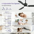 thumbnail image 4 of ALKAFY 2-Pack 42 inch Black Modern Ceiling Fan - 3-Blade Smart DC Motor, LED Light & Remote for Bedroom, Living Room, 4 of 9