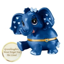 The Bradford Exchange Granddaughter Never Forget You Are Loved Music Box Collection Issue #9: September Heirloom Porcelain Elephant with Swarovski Crystal Plays You Are My Sunshine 4.5-inches