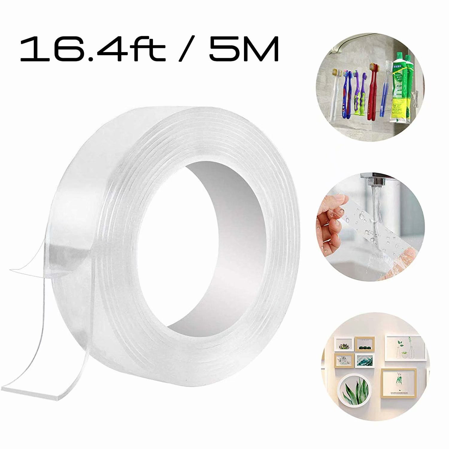 1mx30mmx2mm Magic Tape Washable Adhesive Double-sided Nano Invisible Gel Tape 