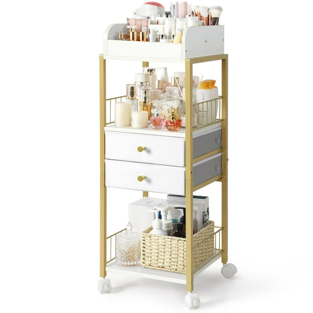 Organizador de maquillaje SOLIMINTR Floor Skincare con cajones y estantes