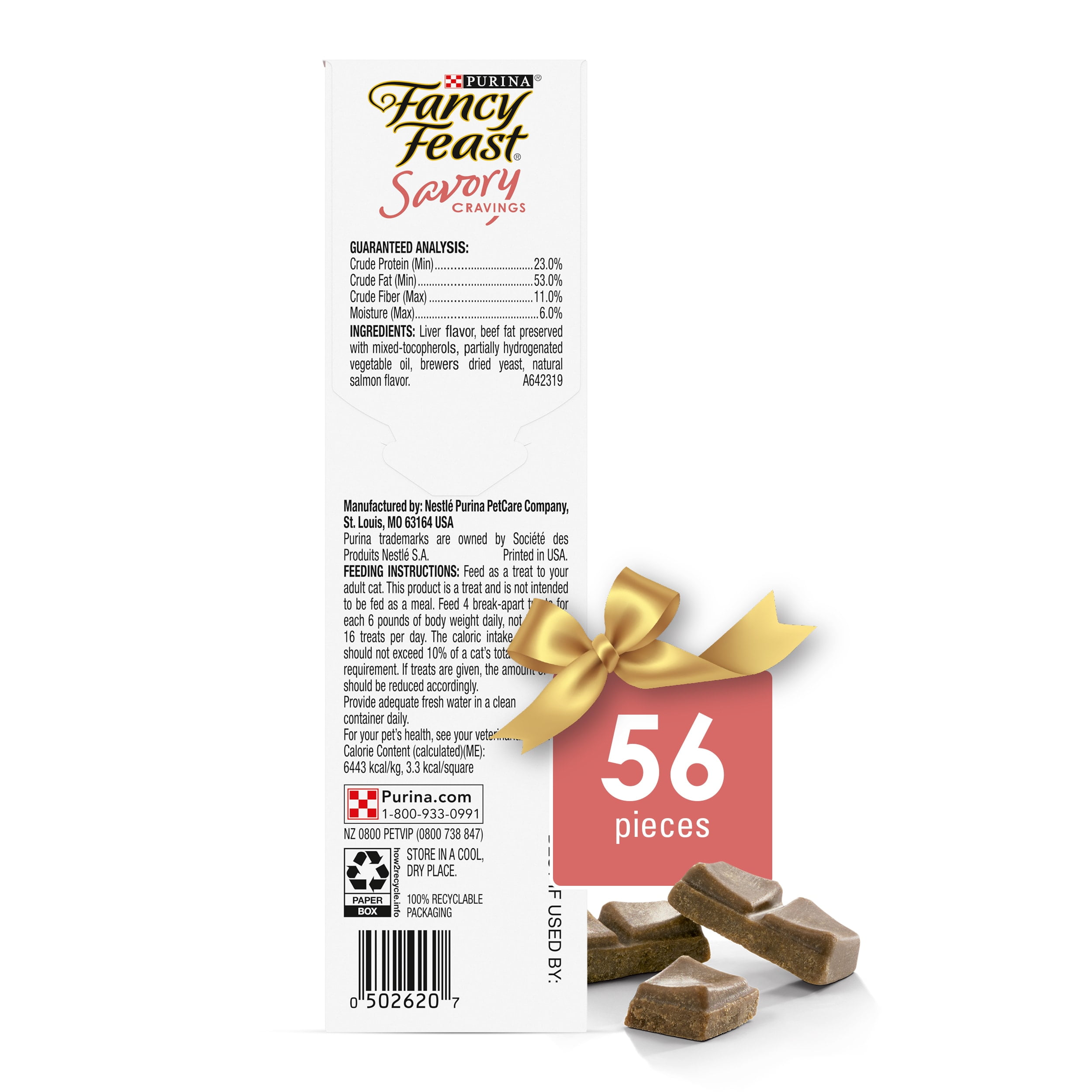 (2 pack) Purina Fancy Feast Savory Cravings, Soft Cat Treats, Salmon, 1 oz Box