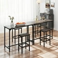 thumbnail image 4 of Costway 3 PCS Counter Height Table Set with Footrests Rectangular Pub Table & Chairs Gray, 4 of 10