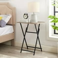 thumbnail image 3 of Jupinyou Indoor Industrial Folding Metal Snack End Table, Antique Brown, 3 of 5