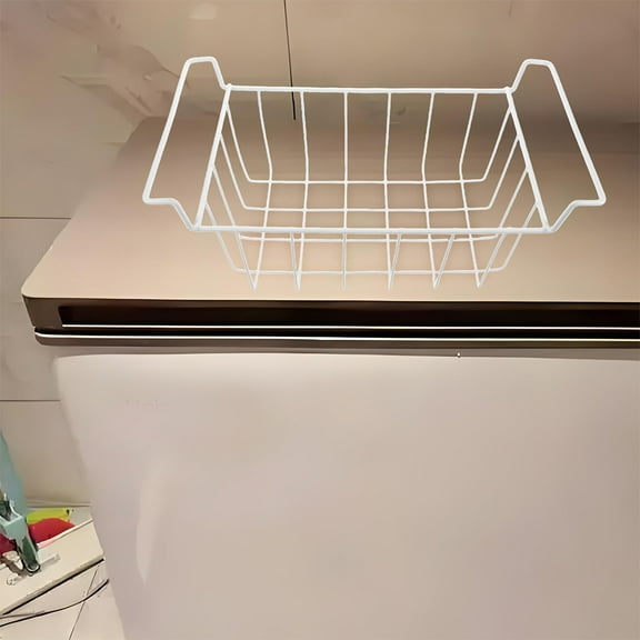 LEORX White Chest Freezer Organizer Bin with Handle for Home Storage and Easy Access