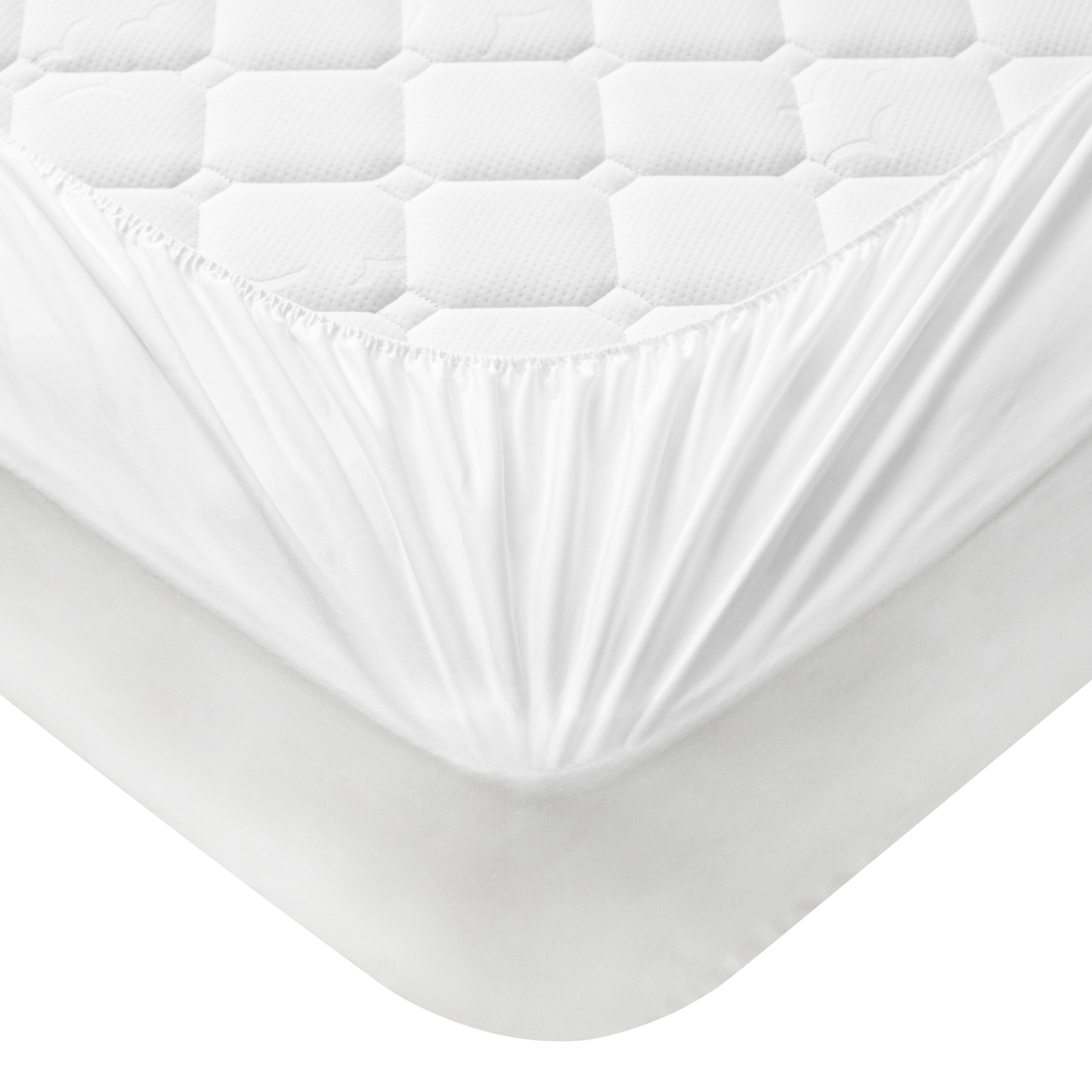 Phantoscope Premium Waterproof 3D Air Fabric Cooling Mattress Protector Cover, Ultra Soft Breathable Noiseless Washable Mattress Pad with 18" Deep Pocket, Queen Size, White