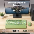 thumbnail image 4 of Wireless Keyboard and Mouse Combo Latte, Retro Round Keycaps, Full Size with Detachable Wrist Rest, 2.4G for PC Mac Windows, 4 of 9