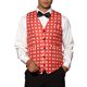 thumbnail image 1 of Chaleco sin mangas de ajuste slim para hombres, patrón de lunares, color rojo M, 1 of 5
