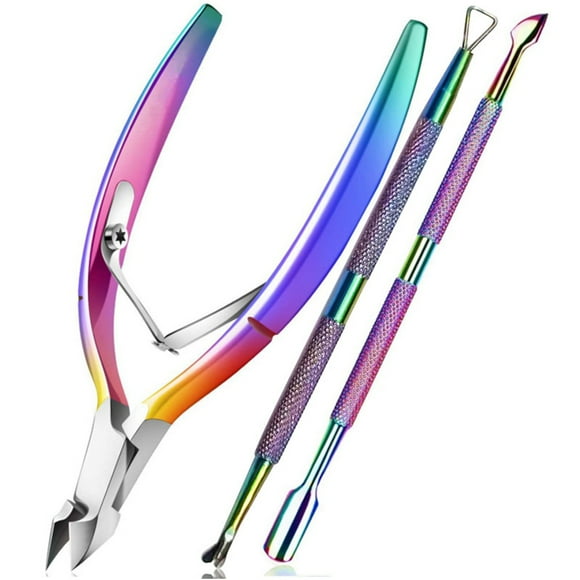 3Pcs/Set Cuticle Nippers Nail Cutter Nippers Stainless Steel Cuticle Pusher Cuticle Nipper Feet Care