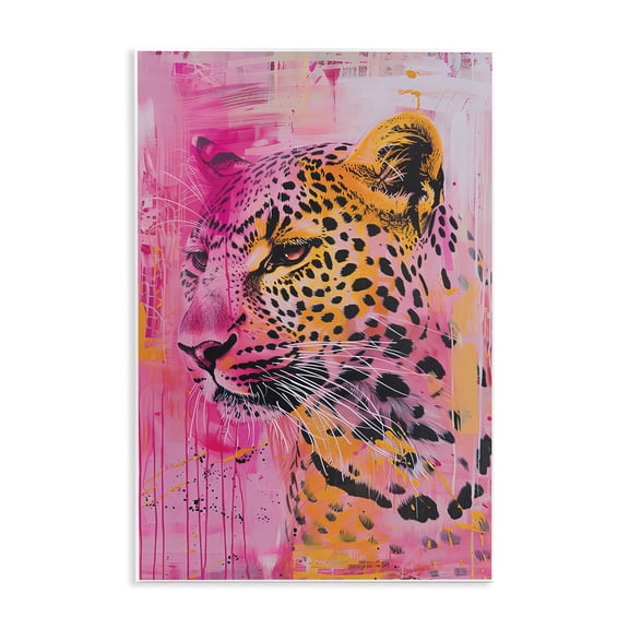 Stupell Industries Vibrant Purple & Orange Cheetah Animals Painting Unframed Art Print Wall Art, 10 x 15