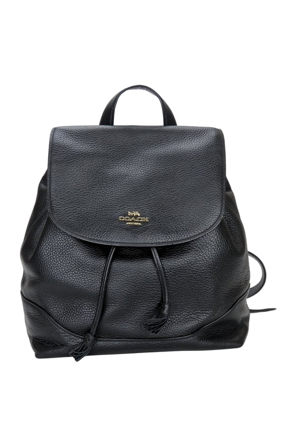 Pre-Owned Coach Backpack/Daypack F72645 Leather Black Drawstring Women's COACH