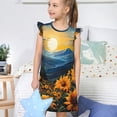 thumbnail image 4 of Fotbe Elegant Sunset Sunflower Vestido de Dormir para Niñas de 3 a 10 Años, Mangas Cortas, Estilo Princesa, Pijama Camisón con Mangas Voladas-XX-Large, 4 of 6