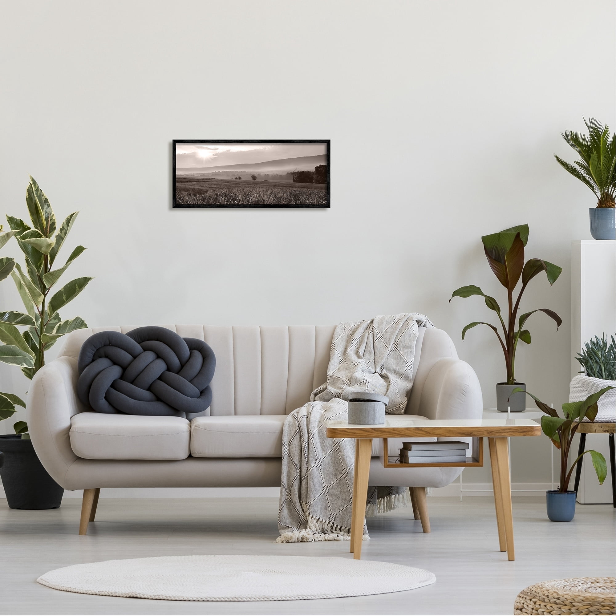 Stupell Industries Agricultural Countryside Farm Emerging Sun Rays Photography Photograph Black Framed Art Print Wall Art, Design by Lori Deiter