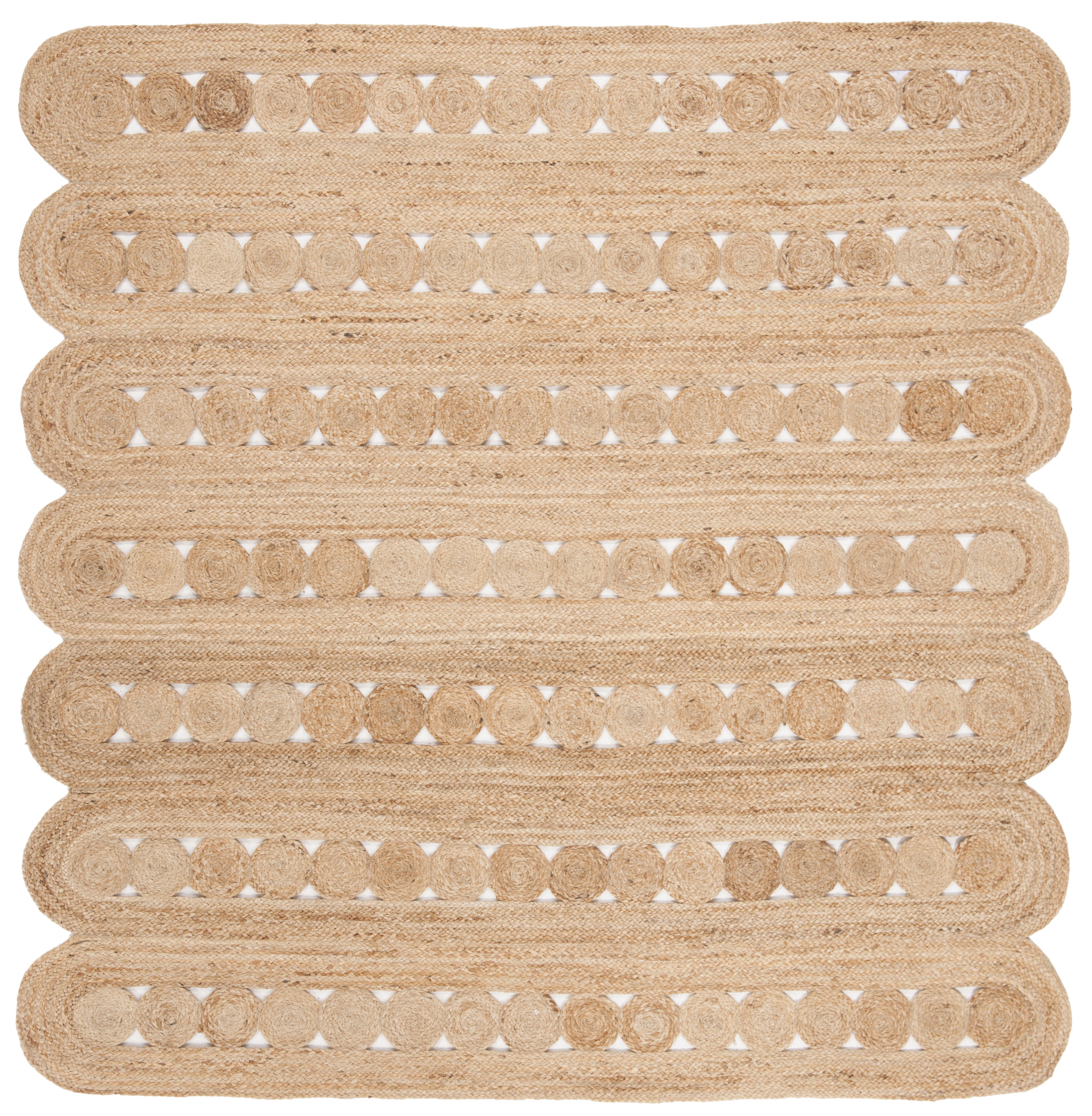 SAFAVIEH Natural Fiber Kaelee Braided Geometric Jute Area Rug, Natural, 6' x 6' Square