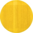 thumbnail image 1 of Ahgly Company Indoor Round Abstract Yellow Contemporary Area Rugs, 5' Round, 1 of 4