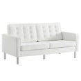 thumbnail image 6 of Tufted Loveseat and Sofa Set, White, Vegan Leather, Living Kitchen Cafe Bistro Hospitality Restaurant, Modern Contemporary HB36890, 6 of 11