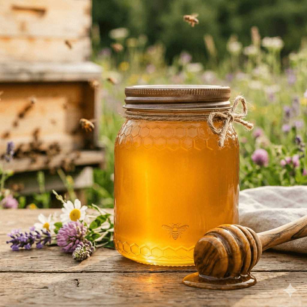 Organic Natural Honey infused with Natural Jelly, Honey Bee Pollen & 100% Mixed Natural Herbs (Large Pack of 24 Sachets 10Gram Each)