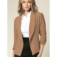 thumbnail image 2 of Made by Johnny Women's 3/4 Sleeve Blazer Open Front Cardigan Jacket Work Office Blazer S KHAKI, 2 of 6