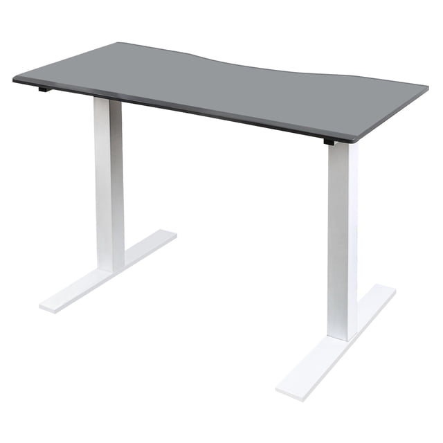 Furniture of America Seantay Bureau Court Réglable en Métal avec USB, Gris