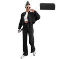 thumbnail image 2 of CIENVNSTG Women Sweatsuits Zipper Sweatshirt and Wide Leg Pant Winter Casual 2 Piece Joggers Set Tracksuit Black S, 2 of 3