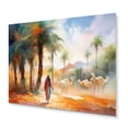 thumbnail image 2 of Designart "Woman in the Desert Yellow II" Woman Desert Metal Wall Art Prints, 2 of 5