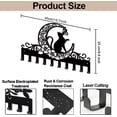 thumbnail image 2 of Perchero de pared de metal con diseño de gato, luna y mariposa, 15,7 x 9,8 pulgadas, con 10 ganchos, diseño de animales, plantas y arte negro., 2 of 9