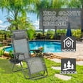 thumbnail image 2 of FDW Zero Gravity Lawn Lounge Chairs Set of 2 with Pillow and Cup Holder,Grey, 2 of 7