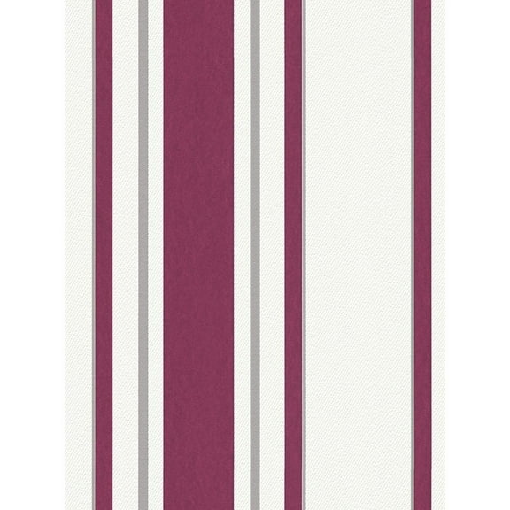 Concord Wallcoverings Textured Wallpaper Stripes Plain, Burgundy White Gray , 21 In x 33 Ft (56 sq. ft), 940853