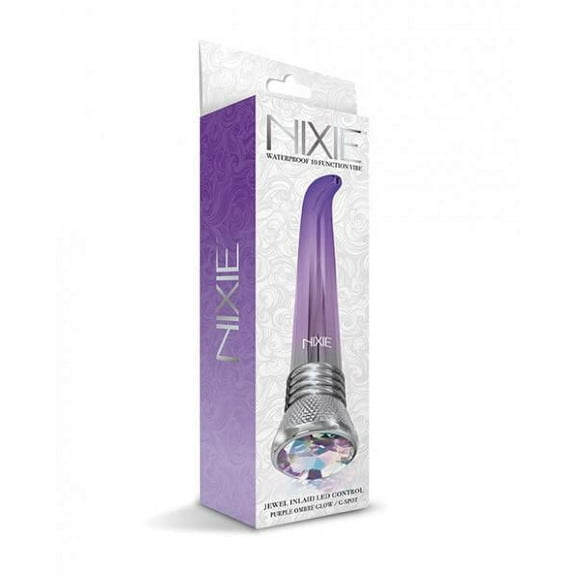 Global Novelties Nixie Waterproof G-Spot Vibrator Vibe - 10 Function Purple Ombre Glow
