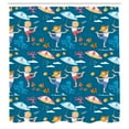 thumbnail image 2 of Ambesonne Nautical Shower Curtain, Seashells Octopus Corals, 69"Wx84"L, Sea Blue Dark Orange, 2 of 4