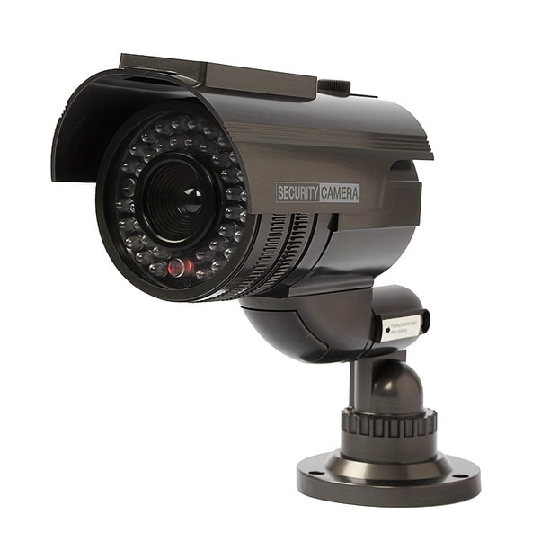 Cámara de Seguridad Falsa con Energía Solar y Luz LED Roja Intermitente, Cámara CCTV Falsa con Soporte Ajustable, Compatible para Interior y Exterior, Cámara de Vigilancia Falsa para Prevenir Robos,