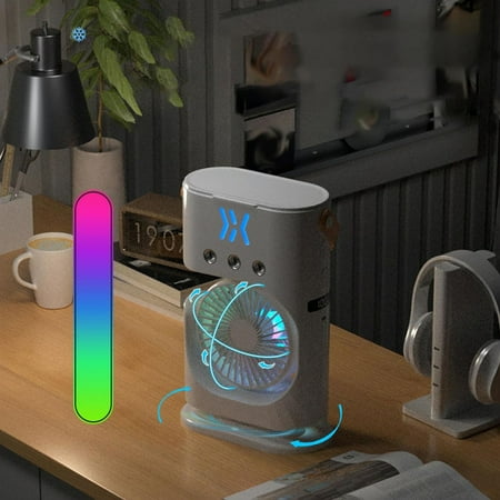 

Portable Air Conditioners 360°Oscillation MiniAir Conditioners Built In Ambient Lighti AC Unit 7 Color Ambient Light Large Water Tank Air Cooler For Room/Kitchen/OfficeDesk