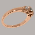 thumbnail image 4 of LBG British Made Spectacular 18k Rose Gold Natural Aquamarine & Cultured Pearl Womens Statement Ring - 33 size options - Size 10.5, 4 of 7