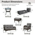 thumbnail image 4 of Opohoro 8-Piece Outdoor Patio Fire Pit Set with Sofa and Flat Arm, 43" Fire Pit Table, Propane Tank Cover for Deck Backyard, 4 of 20