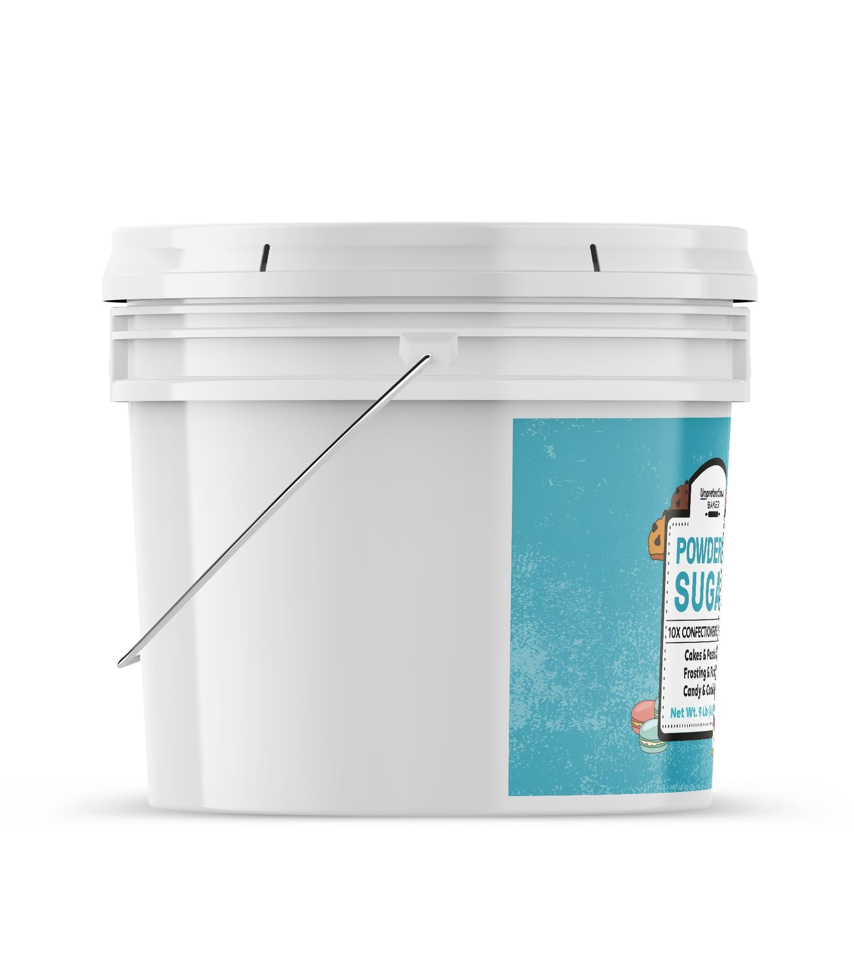 Unpretentious Powdered Sugar, 2 Gallon Bucket, Confectioners Sugar, For Baking, Candy Making, Desserts 144 Ounces