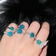 thumbnail image 3 of Anillo de diamantes azules y verdes Mosan de Maldivas Anillo de la mitad de la montaña Starlight Queen, 3 of 6