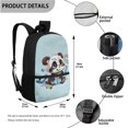 thumbnail image 2 of XYZCANDO Cartoon Panda Print School Backpack Set 17 Inch Book Bag Large Capacity Primary School Bookbag 3 Pack Travel Backpacks Lunch Bag Pencil Case Back-to-School Set for Student, 2 of 6