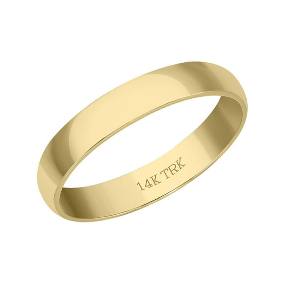 TimeLe$$ Classics 3 MM Plain Band Ring for Men and Women in Solid 14K Yellow Gold, Graceful Gold Ring, A Stunning Precious Jewelry Gift For Loved Once (Ring Size 7)