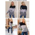 thumbnail image 3 of Sweat-shirt Décontracté à Col Rond à Manches Longues Imprimé à Rayures et Mollet T-shirts, 3 of 6