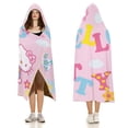 thumbnail image 3 of Hello Kitty Hooded Blanket Poncho, Wearable Hooded Blanket Cozy Soft Warm Plush Fleece Blanket for Adult Women Men 40x50, 3 of 6