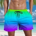 thumbnail image 3 of Swim Trunks Men Mens' Fashion Comfortable Gradient Beachwear Pocketed Drawstring Short Pants Board Shorts Men's Sky Blue XXXL, 3 of 4