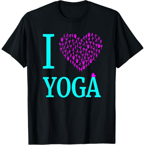 Soft Cotton - Woman's I Love Yoga T-Shirt - I Heart Yoga Meditation Shirt T-Shirt