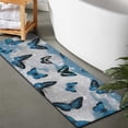 thumbnail image 2 of Blue Butterfly Cloud Pattern Bathroom Rugs Mat,Non Slip Microfiber Bathroom Rug,Rubber Backing,Soft Bathroom Mats for Bathroom Floor,Tub and Shower,47x17in(120x43cm), 2 of 5