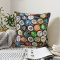thumbnail image 6 of Kll Beer Caps Decorative Throw Pillow Covers Velvet Soft For Couch Sofa Bedroom Living Room Outdoor -16"X16", 6 of 8